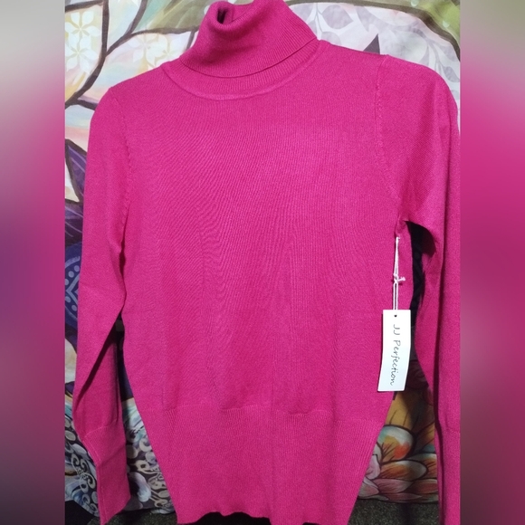 hot pink turtleneck long sleeve - Picture 7 of 7